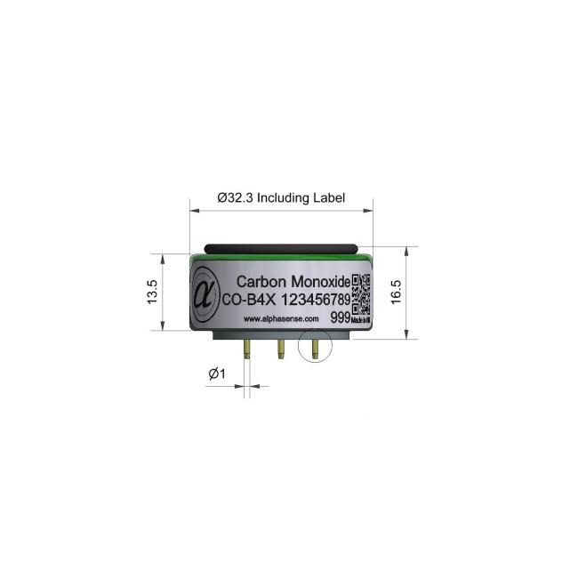 UK alphasense carbon monoxide sensor/CO with H2 interference resistance, PPB level CO-B4X
