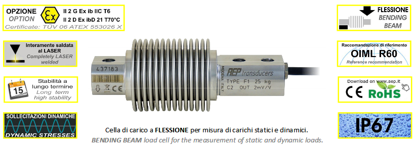 Italian AEP Bellow Load Cell - F1 Series
