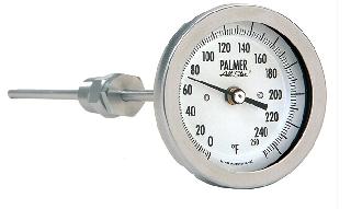 Axial Bimetallic Thermometer